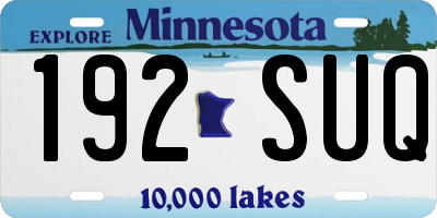 MN license plate 192SUQ