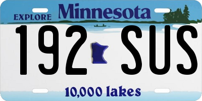 MN license plate 192SUS