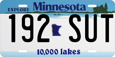 MN license plate 192SUT
