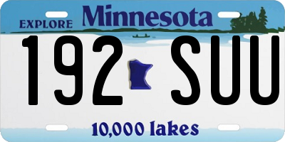 MN license plate 192SUU