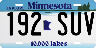 MN license plate 192SUV