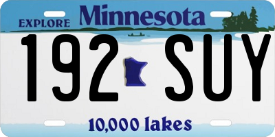 MN license plate 192SUY