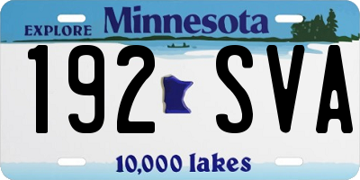 MN license plate 192SVA