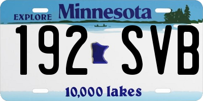 MN license plate 192SVB