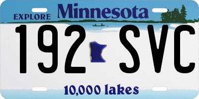 MN license plate 192SVC