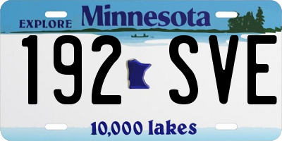 MN license plate 192SVE