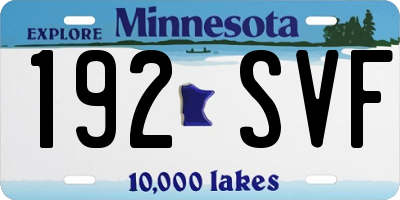 MN license plate 192SVF