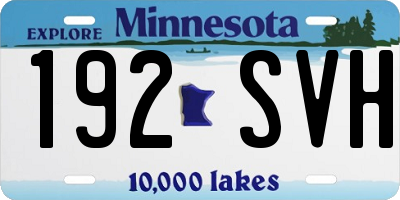 MN license plate 192SVH
