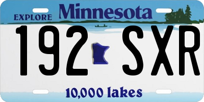 MN license plate 192SXR