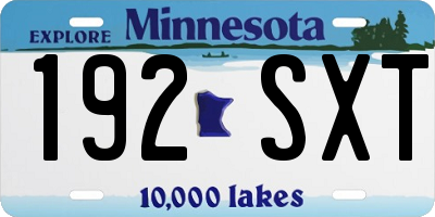 MN license plate 192SXT