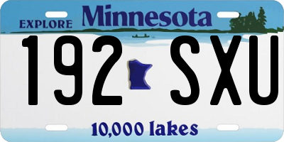 MN license plate 192SXU