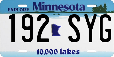 MN license plate 192SYG