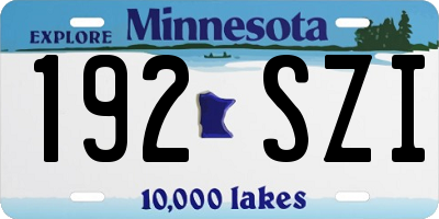 MN license plate 192SZI