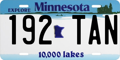 MN license plate 192TAN