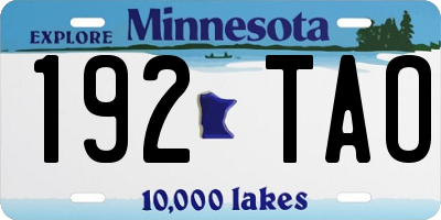MN license plate 192TAO