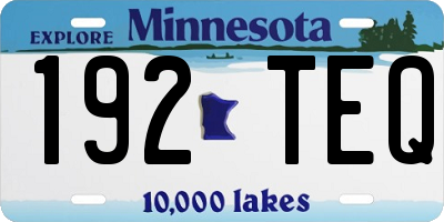 MN license plate 192TEQ