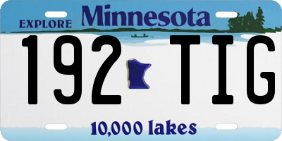 MN license plate 192TIG