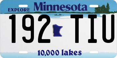 MN license plate 192TIU