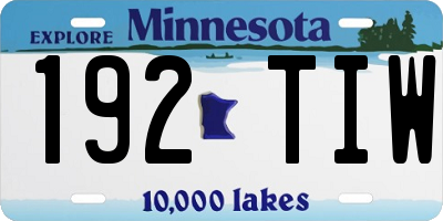 MN license plate 192TIW