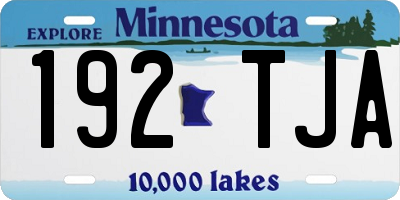 MN license plate 192TJA