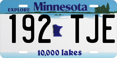 MN license plate 192TJE