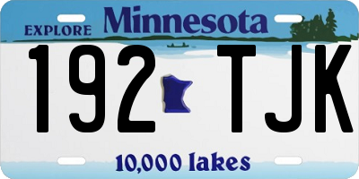 MN license plate 192TJK