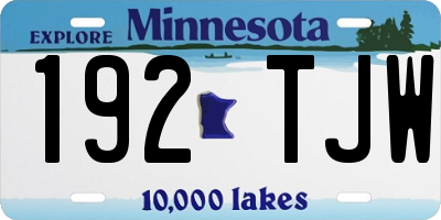 MN license plate 192TJW