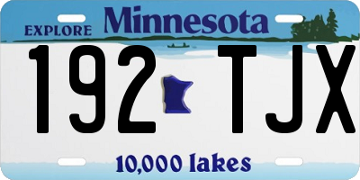 MN license plate 192TJX