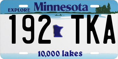 MN license plate 192TKA
