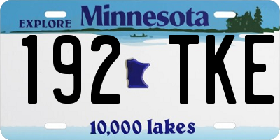 MN license plate 192TKE
