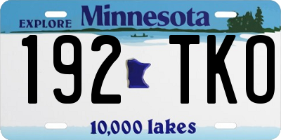 MN license plate 192TKO