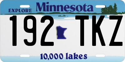 MN license plate 192TKZ