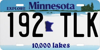 MN license plate 192TLK