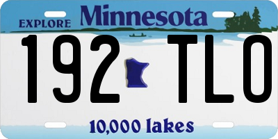 MN license plate 192TLO