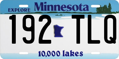 MN license plate 192TLQ