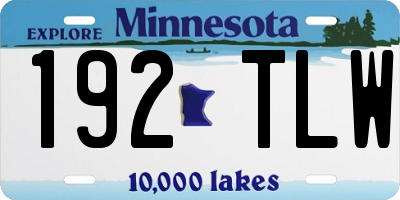 MN license plate 192TLW
