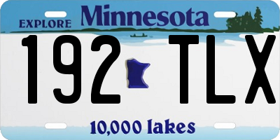 MN license plate 192TLX