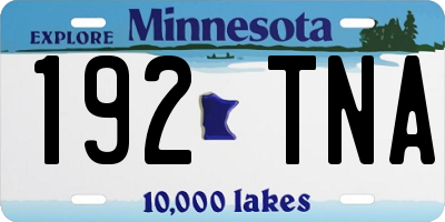 MN license plate 192TNA