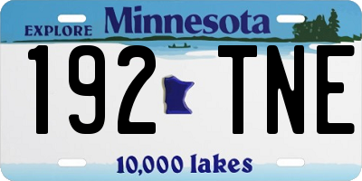 MN license plate 192TNE
