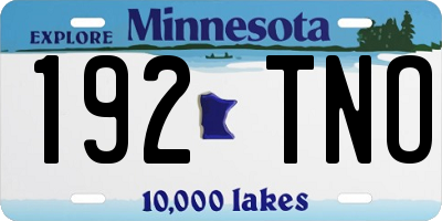 MN license plate 192TNO