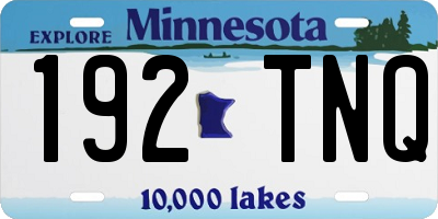 MN license plate 192TNQ