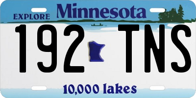 MN license plate 192TNS
