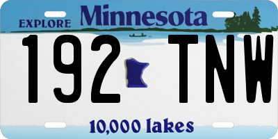 MN license plate 192TNW
