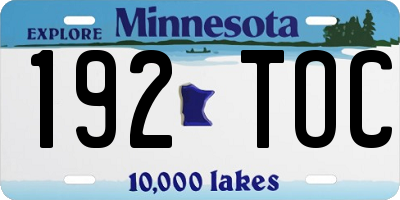 MN license plate 192TOC