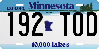MN license plate 192TOD