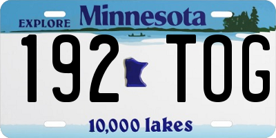 MN license plate 192TOG
