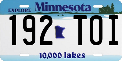 MN license plate 192TOI