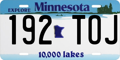 MN license plate 192TOJ