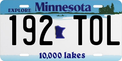 MN license plate 192TOL
