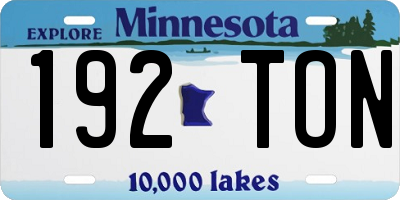 MN license plate 192TON